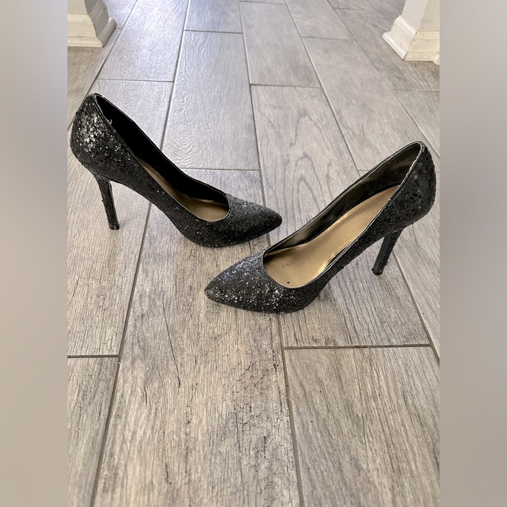 Black Glittery Heels